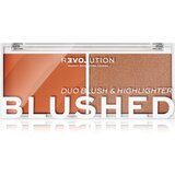 Revolution Relove colour play blushed duo blush & highlighter set ličil 5,8 g odtenek queen za ženske Cene