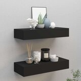 vidaXL Zidne police s ladicama 2 kom crne 60 x 23,5 x 10 cm MDF Cijene