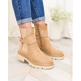 Resti Light brown women's boots with decorative strap Doasa | Shoptok.si