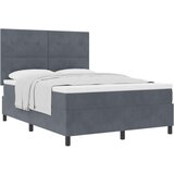  Krevet sa uzglavljem i madracem Tamno siva 140x190 cm Baršun | shoptok.hr