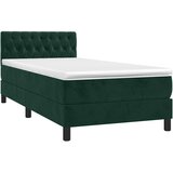  box spring s madracem LED tamnozeleni 100x200 cm baršun | shoptok.hr