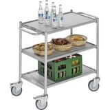 eurokraft pro delovni voziček, nosilnost 150 kg, nakladalna površina dxš 745 x 390 mm, z 2 ročajema, 3 nivoji | Shoptok.si