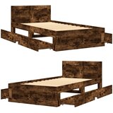  Okvir za krevet s uzglavljem boja hrasta 90x200 cm drveni | shoptok.hr