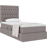  Krevet s madracem i skladištem Sivo-smeđa 90 x 200 cm Poliester - Sivo-smeđa 90 x 200 cm Dizajn s jastučićima | shoptok.hr