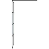 Pregrada za tuš crna 80 x 195 cm s napola mutnim staklom ESG | shoptok.hr