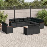 vidaXL 12-dijelni set vrtnih sofa od poliratana s jastucima crni | shoptok.hr