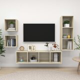  4-dijelni set TV ormarića boja hrasta sonome konstruirano drvo | shoptok.hr
