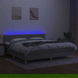  Box spring s madracem LED svjetlosivi 200x200 cm tkanina | shoptok.hr