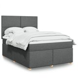 vidaXL Box spring postelja z vzmetnico temno siva 140x200 cm blago Cene