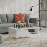 vidaXL Klubska mizica visok sijaj bela 90x60x35 cm iverna plošča, (20625438) | Shoptok.si
