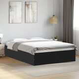 Maison Chic Posteljni okvir - Dvoposteljna postelja - Zakonska postelja črn 140x200 cm inženirski les-J13814, (21767574) | Shoptok.si