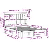 Knjižna postelja brez vzmetnice vošč. rjava 135x190 cm borovina, (21653653) | Shoptok.si