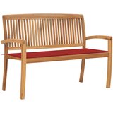  Složiva vrtna klupa s jastukom 128,5 cm od masovne tikovine | shoptok.hr