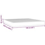 vidaXL Vzmetnica z žepkasto vzmetjo svetlo siva 160x220x20 cm žamet | Shoptok.si