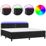  box spring s madracem LED crni 200x200 cm baršun | shoptok.hr