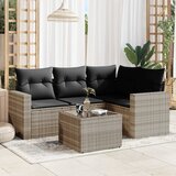  The Living Store Vrtna sedežna garnitura 5-delna z blazinami siv poli ratan - Vrtna Sedežna Garniture, (21481908) | Shoptok.si