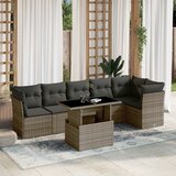 Maison Chic Seti vrtnega pohištva - Vrtna garnitura - Vrtni pohištvo set 7-delna z blazinami siv poli ratan, (21801237) | Shoptok.si