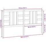  Uzglavlje za krevet sivo 186 x 4 x 100 cm od masivne borovine | shoptok.hr