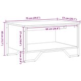  Stolić za kavu crni 75x51x40 cm od konstruiranog drva | shoptok.hr