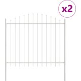 vidaXL Vrtna ograja s konico, bela, 3,4x1,5 m, jeklo, (22015276) | Shoptok.si