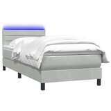 Box Spring krevet s madracem i LED svijetlo sivi 80x210 cm baršun | Eponuda.com