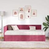  Kutni krevetni okvir s madracem 2 kom. Vinska crvena 90 x 200 cm | Shoptok.si