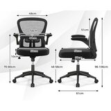  Ergonomski pisarniški stol z zložljivimi nasloni za roke, nastavljivo ledveno oporo in funkcijo zibanja | Shoptok.si
