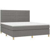  box spring s madracem LED tamnosivi 180x200 cm tkanina | shoptok.hr