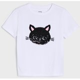 Sinsay Pamučna majica s ukrasnim šljokicama | shoptok.hr