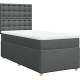 vidaXL Box spring postelja z vzmetnico temno siva 100x200 cm blago | Shoptok.si