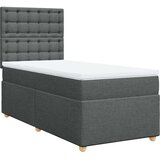 vidaXL Krevet s oprugama i madracem tamnosivi 100 x 200 cm od tkanine | shoptok.hr