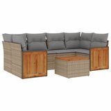 Maison Chic Seti vrtnega pohištva - Vrtna garnitura - Vrtni pohištvo set 7-delna z blazinami bež poli ratan, (21805129) | Shoptok.si