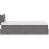  Otomanski okvir kreveta s madracem sivi 120x200cm umjetna koža | shoptok.hr