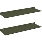  Lebdeća polica 2 pcs Maslinasto zelena 60 x 18 x 2 5 cm Čelik - Maslinovo zelena 60 x 18 cm 2 | shoptok.hr