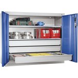 C+P Velika omara, VxŠ 1000 x 1200 mm, dve barvi, globina 400 mm, vrata svetlo siva | Shoptok.si