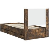  Krevetna konstrukcija s pohranom i uzglavljem Dimljeni hrast Smeđa 100 x 200 cm | Shoptok.si
