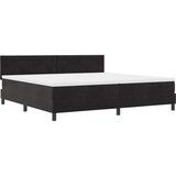 vidaXL Postelja s škatlastimi vzmetmi z vzmetnico Črna 200x200 cm Žamet | Shoptok.si
