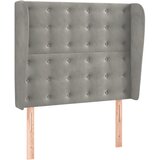  Uzglavlje s ušima svjetlosivo 93x23x118/128 cm baršunasto | shoptok.hr