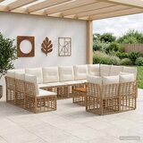  Set vanjskih sofa 13 kom. Prirodna i krema bijela Poliester | shoptok.hr