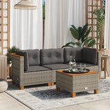 Maison Chic Vrtni kavč - Zunanji kavč z blazinami trosed siv poli ratan, (22043848) | Shoptok.si