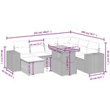  8-dijelni set vrtnih sofa od poliratana s jastucima bež | shoptok.hr