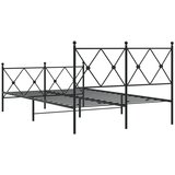  Metalni okvir kreveta uzglavlje i podnožje crni 120x190 cm | Eponuda.com
