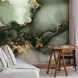  Foto tapeta - Green Watercolour - Abstraction Inspired by Marble Structure 350x256 Standard | shoptok.hr