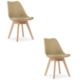  Stolica MARK - Tamno bež / Prirodne noge x 2 | shoptok.hr