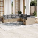 vidaXL 10-dijelni set vrtnih sofa s jastucima bež od poliratana | shoptok.hr