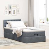  Otomanski okvir kreveta s madraca tamnosivi 90x190cm baršunasti | shoptok.hr
