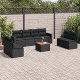 vidaXL 9-dijelni set vrtnih sofa s jastucima crni od poliratana | shoptok.hr