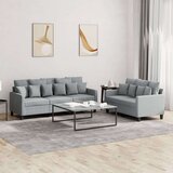  2-dijelni set sofa s jastucima svjetlosivi od tkanine Cijene