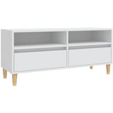 Maison Chic TV omarica - TV stojalo - Televizijska omarica bela 100x34,5x44,5 cm inženirski les, (21699466) | Shoptok.si