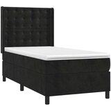 vidaXL Krevet box spring s madracem LED crni 80 x 200 cm baršunasti | shoptok.hr